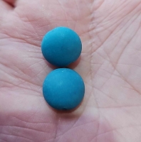 Ronde platte kraal blauw 13mm