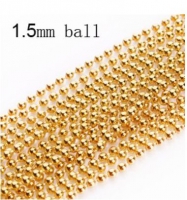Ball chain ketting 1.5MM  (1 meter) goudkleur
