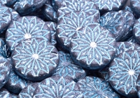 Glaskraal origami bloem 18MM blauw