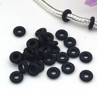 Rubber stopper beads (zwart)