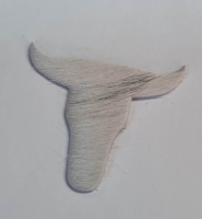 Leren buffelkop hanger  (2) 7-5,5cm