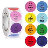 Rol stickers Thank you smiley  (500 stuks)