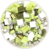 Tila bead mix  green sparkle