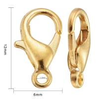 Karabijn slotje (12MM) goud