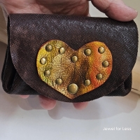 Beurje van echt leder (Brin/oranje)
