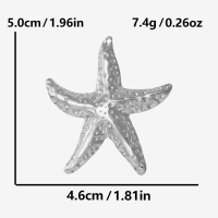 RVS zeester hanger 50mm (zilver)