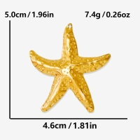 RVS zeester hanger 50mm (goud)