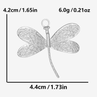 RVS libelle hanger 44mm (zilver)