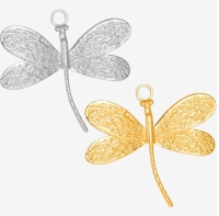 RVS Libelle hanger 44mm (goud)