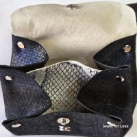 Beursje van echt leder (blauw )