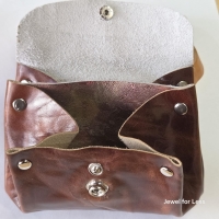 Beursje van echt leder (bruin)