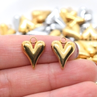 RVS bol hartje bedel 16/13mm (goud)