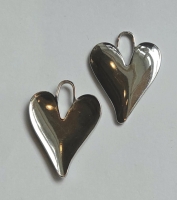 RVS bol hartje bedel 34/25mm (zilver)