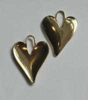 RVS bol hartje bedel 34/25mm (goud)