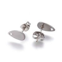 RVS oorbelstekers druppelvorm (15mm)