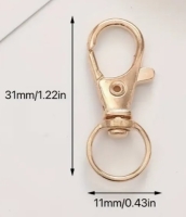 Karabijn haak 31MM (kc goud)