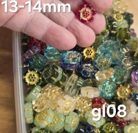 Glaskraal met bloem (14mm)