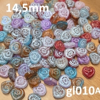Glaskraal met hart (14,5mm)