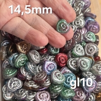 Glaskraal met hart jes (14,5mm)