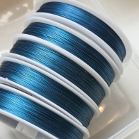 Gecoat staaldraad turquoise blauw ( 0,38MM )