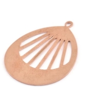 Koperen hanger druppel Opengewerkt) van 49/36mm