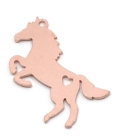 Koperen hanger langwerpig paard van 30mm
