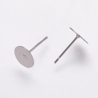 RVS oorbelstekers  met plavlak (8mm)